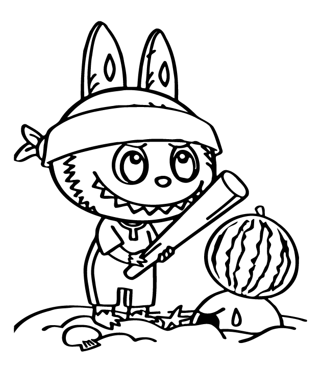 Desenho de Labubu para imprimir