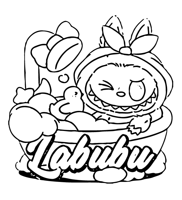 Desenho de Labubu para imprimir