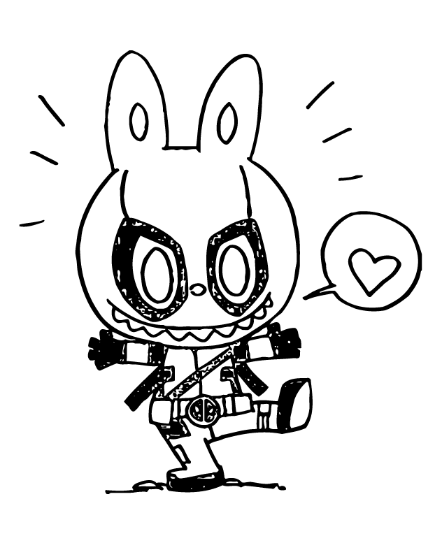 Desenho de Labubu para imprimir