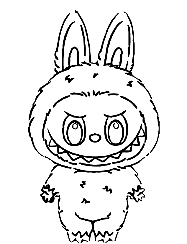 Desenho de Labubu para imprimir