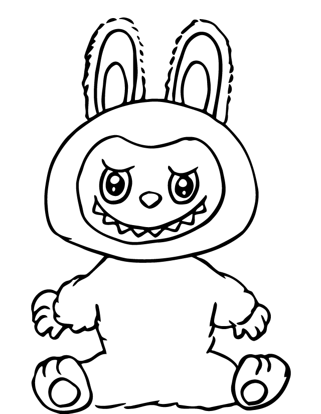 Desenho de Labubu para imprimir