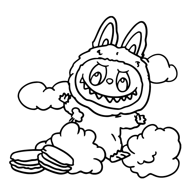 Desenho de Labubu para imprimir