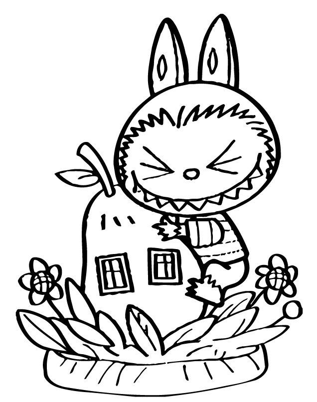 Desenho de Labubu para imprimir