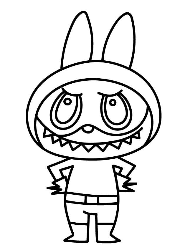 Desenho de Labubu para imprimir