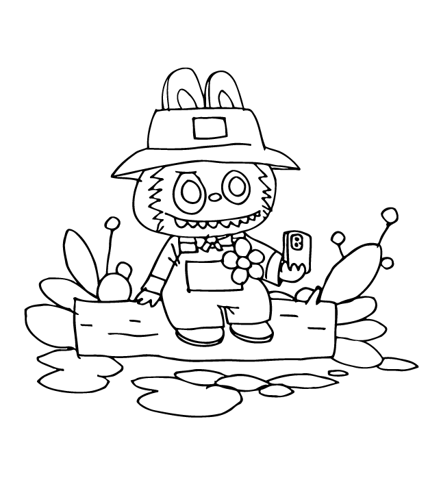 Desenho de Labubu para imprimir