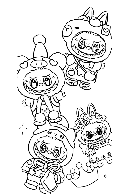 Desenho de Labubu para imprimir