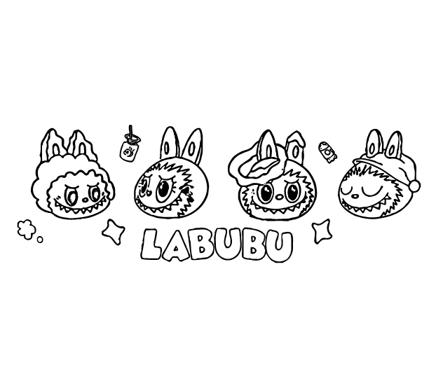 Desenho de Labubu para imprimir