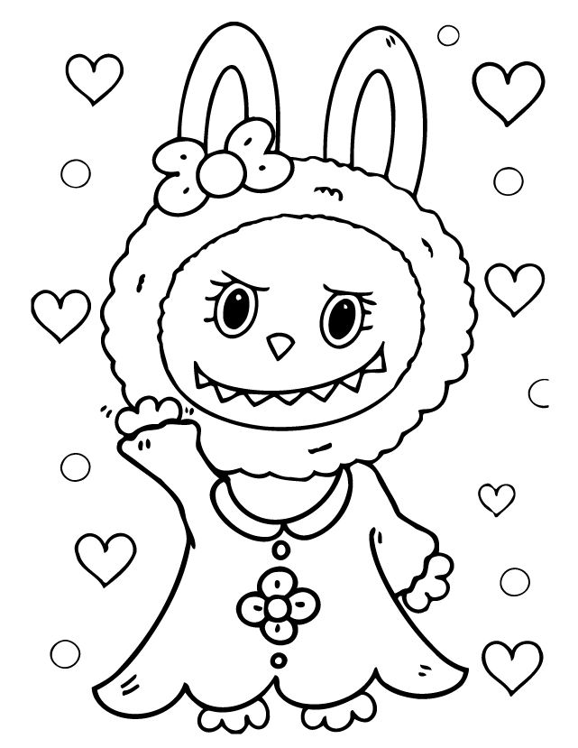Desenho de Labubu para imprimir