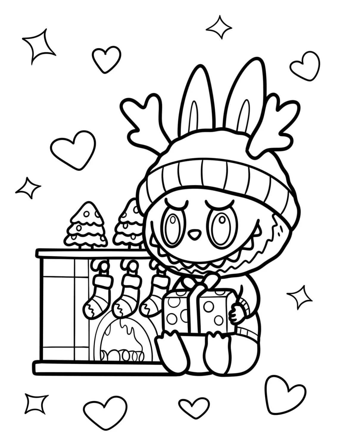 Desenho de Labubu para imprimir