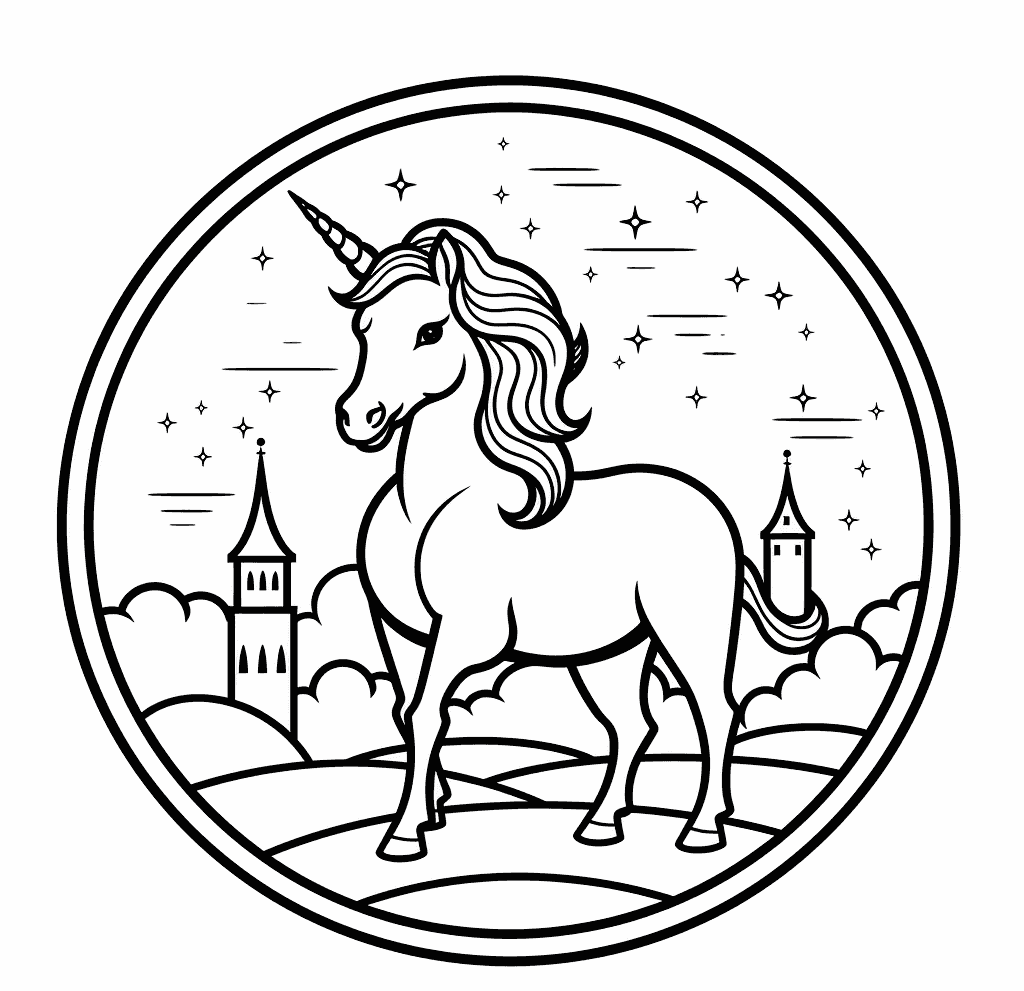 Desenho de Unicórnios para imprimir