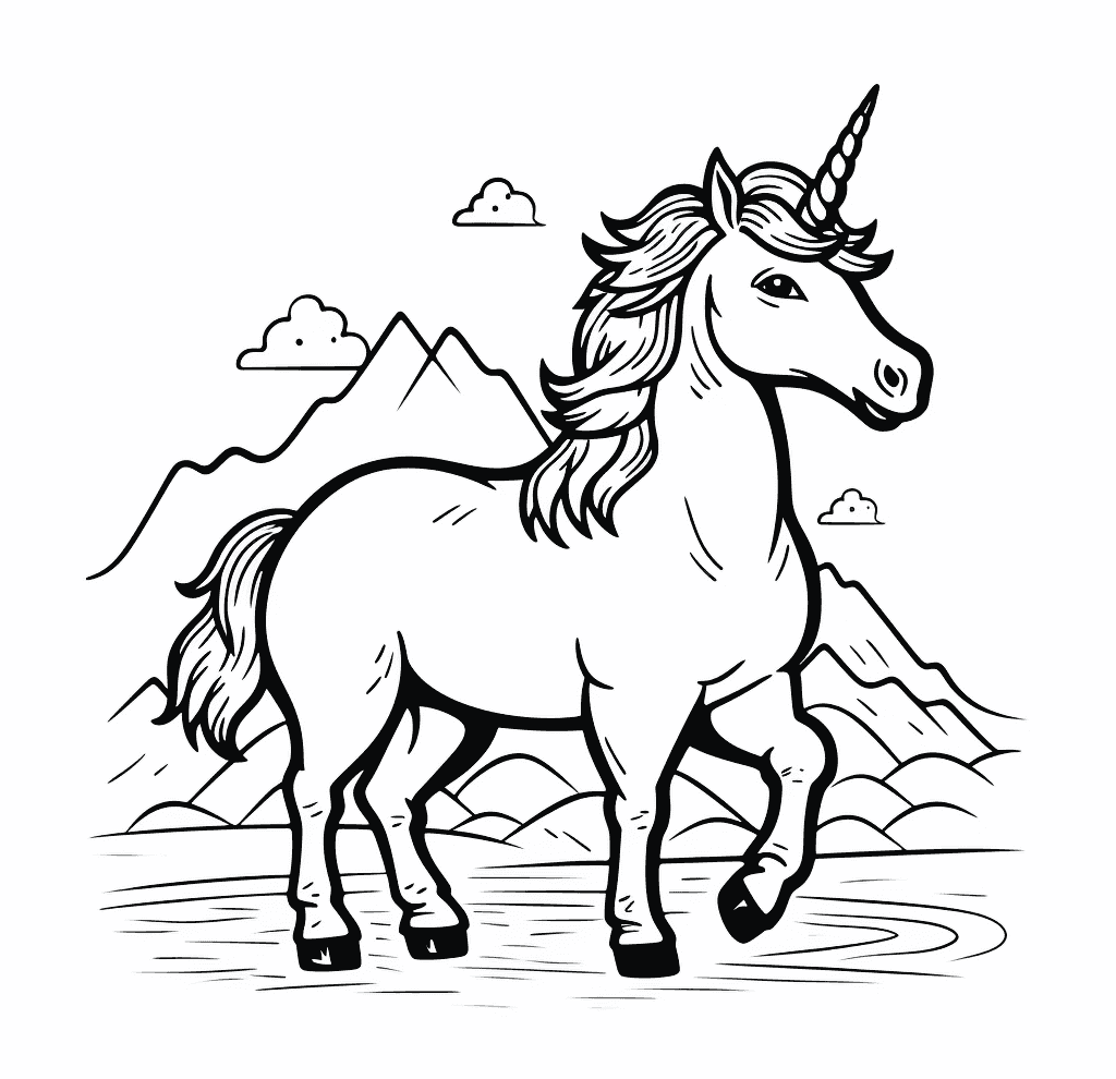 Desenho de Unicórnios para imprimir