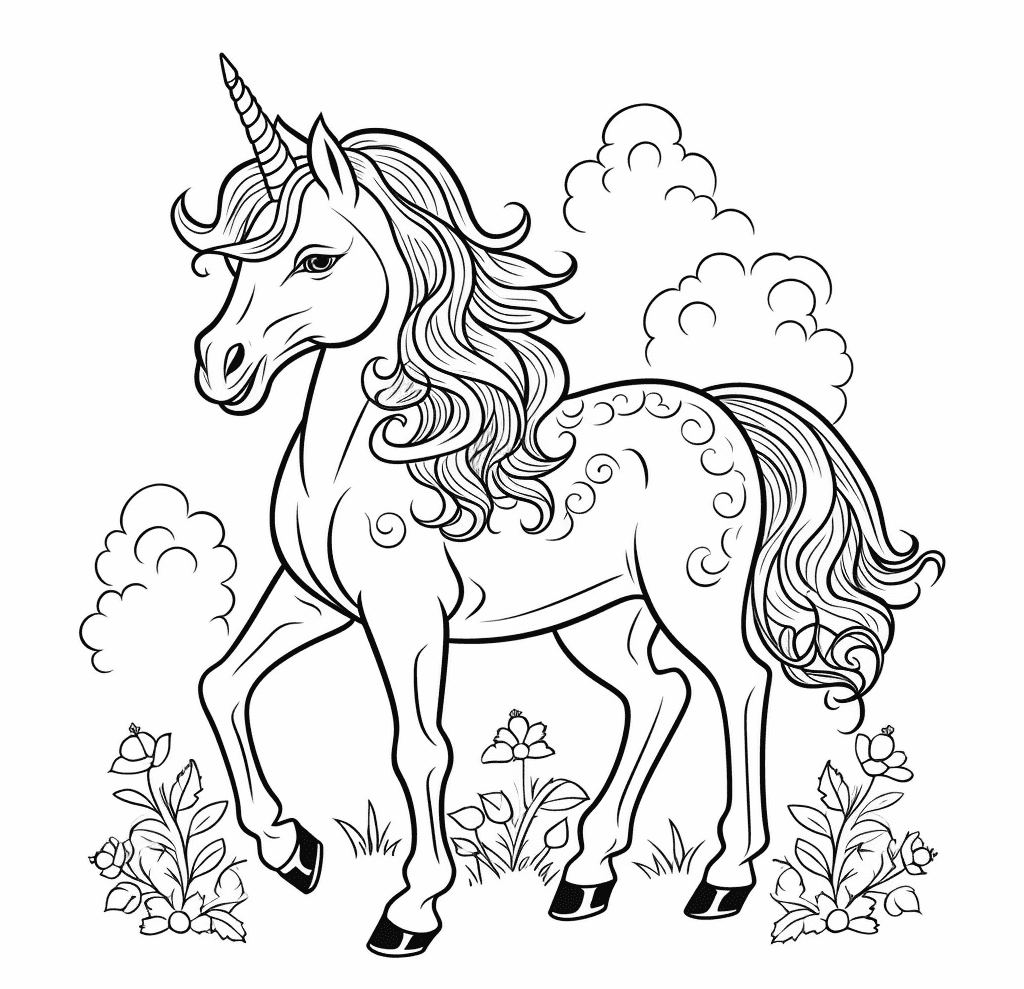 Desenho de Unicórnios para imprimir