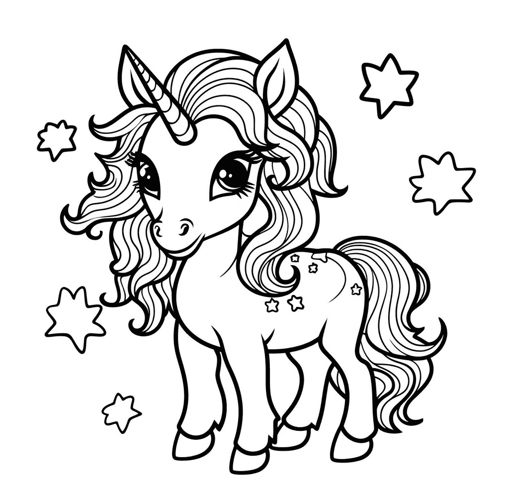 Desenho de Unicórnios para imprimir