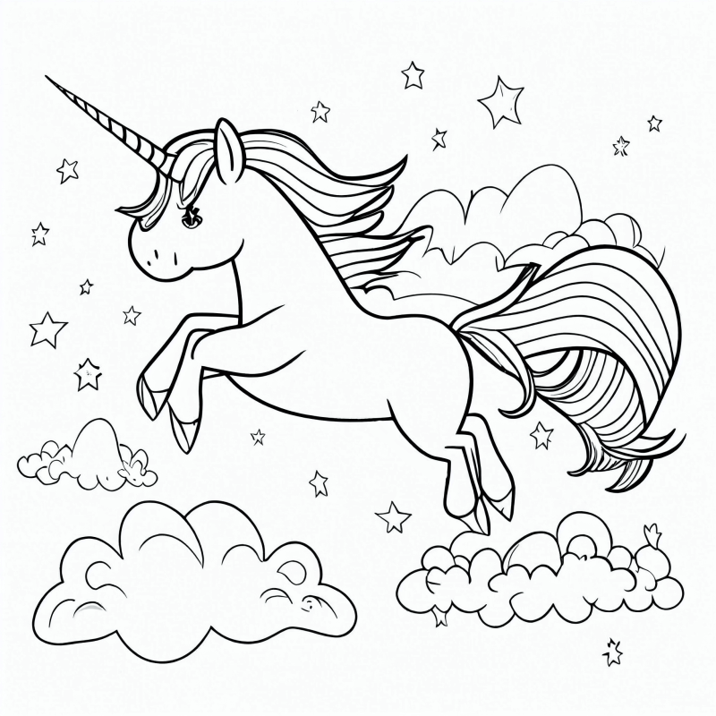 Desenho de Unicórnios para imprimir