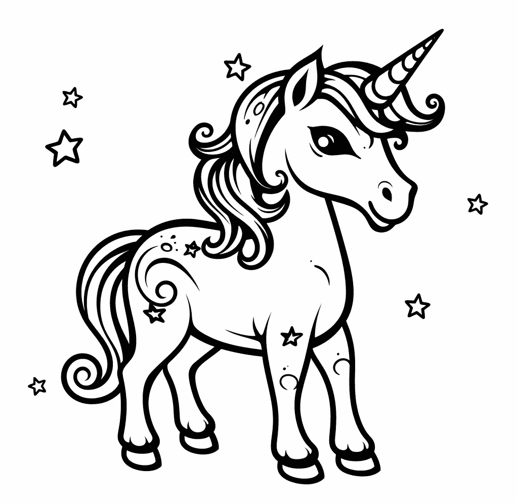 Desenho de Unicórnios para imprimir