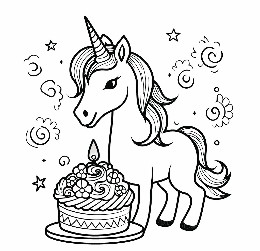 Desenho de Unicórnios para imprimir