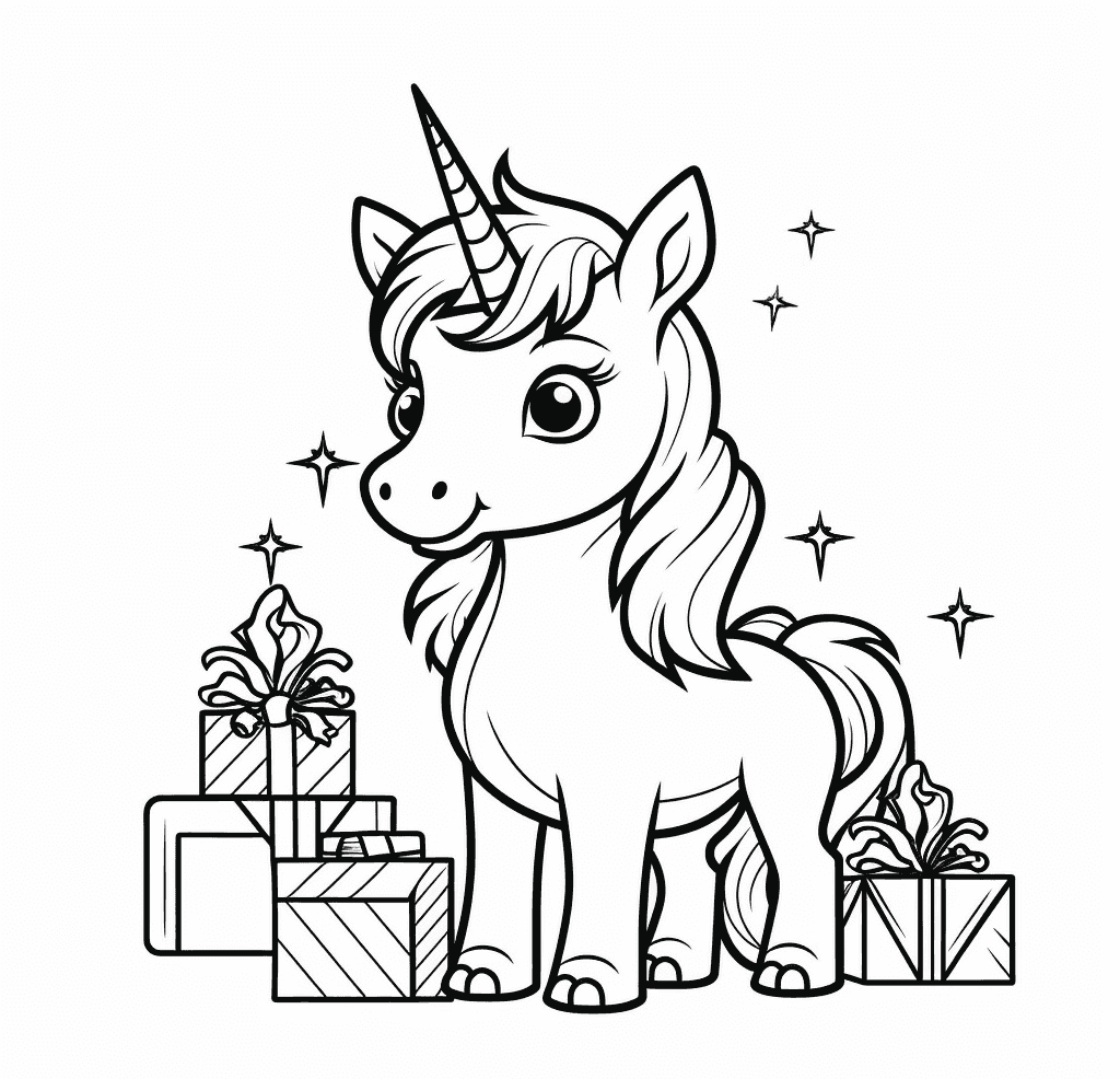 Desenho de Unicórnios para imprimir