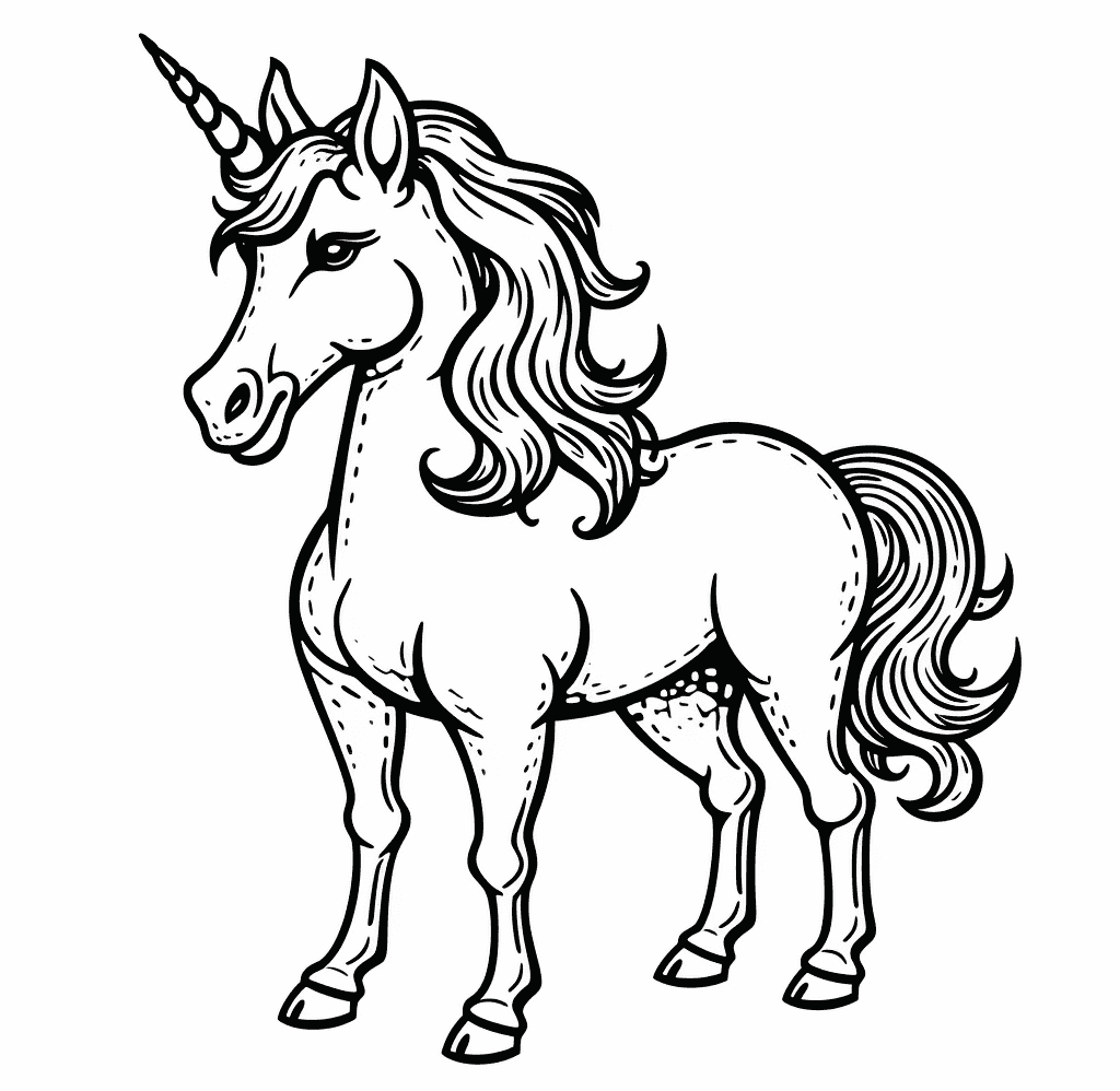 Desenho de Unicórnios para imprimir