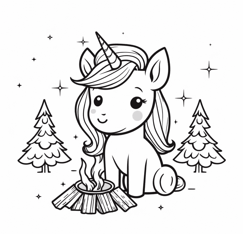 Desenho de Unicórnios para imprimir