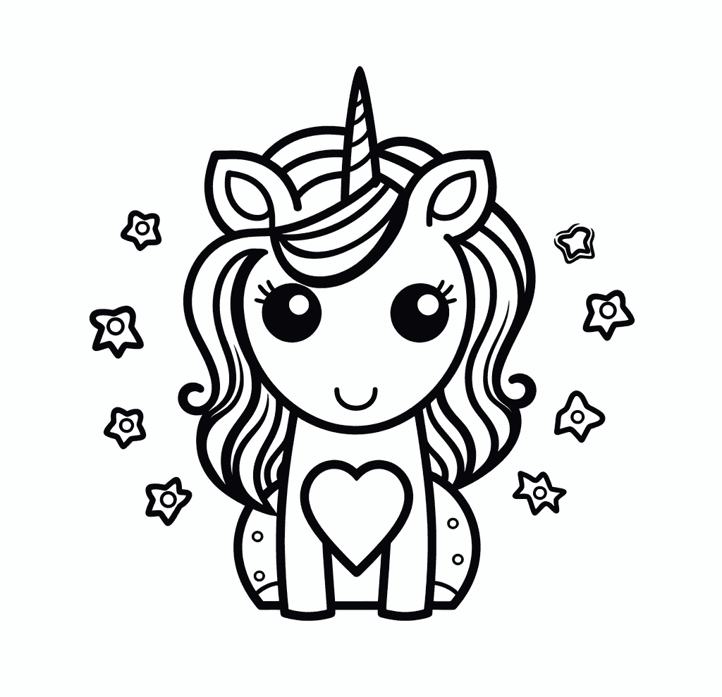 Desenho de Unicórnios para imprimir