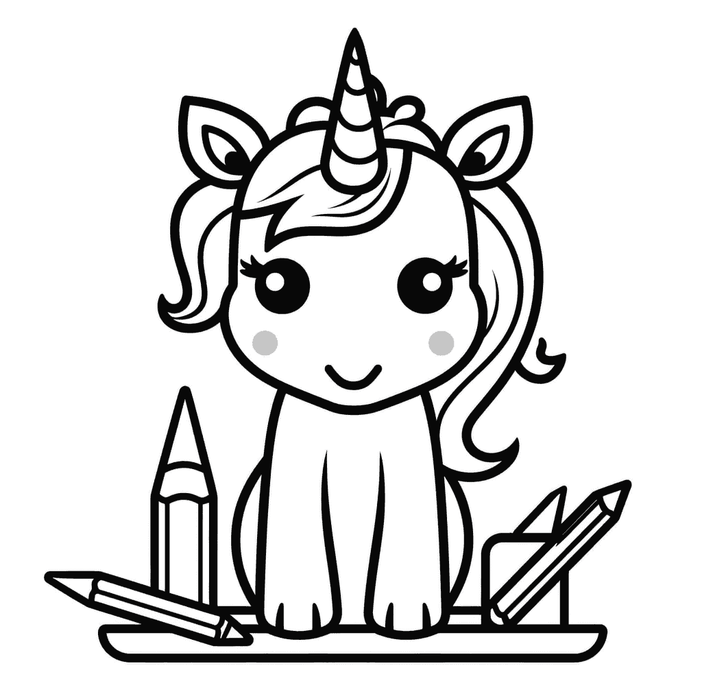 Desenho de Unicórnios para imprimir