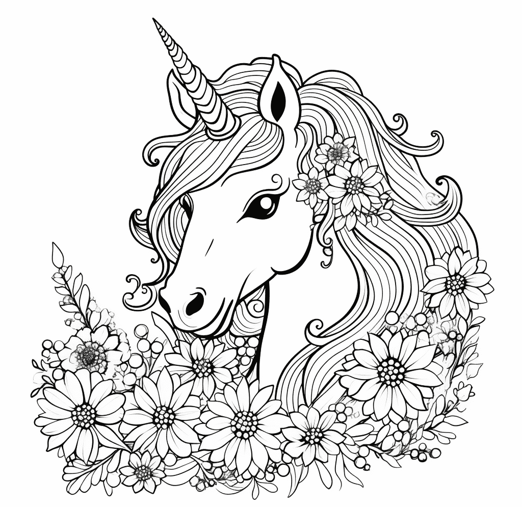 Desenho de Unicórnios para imprimir