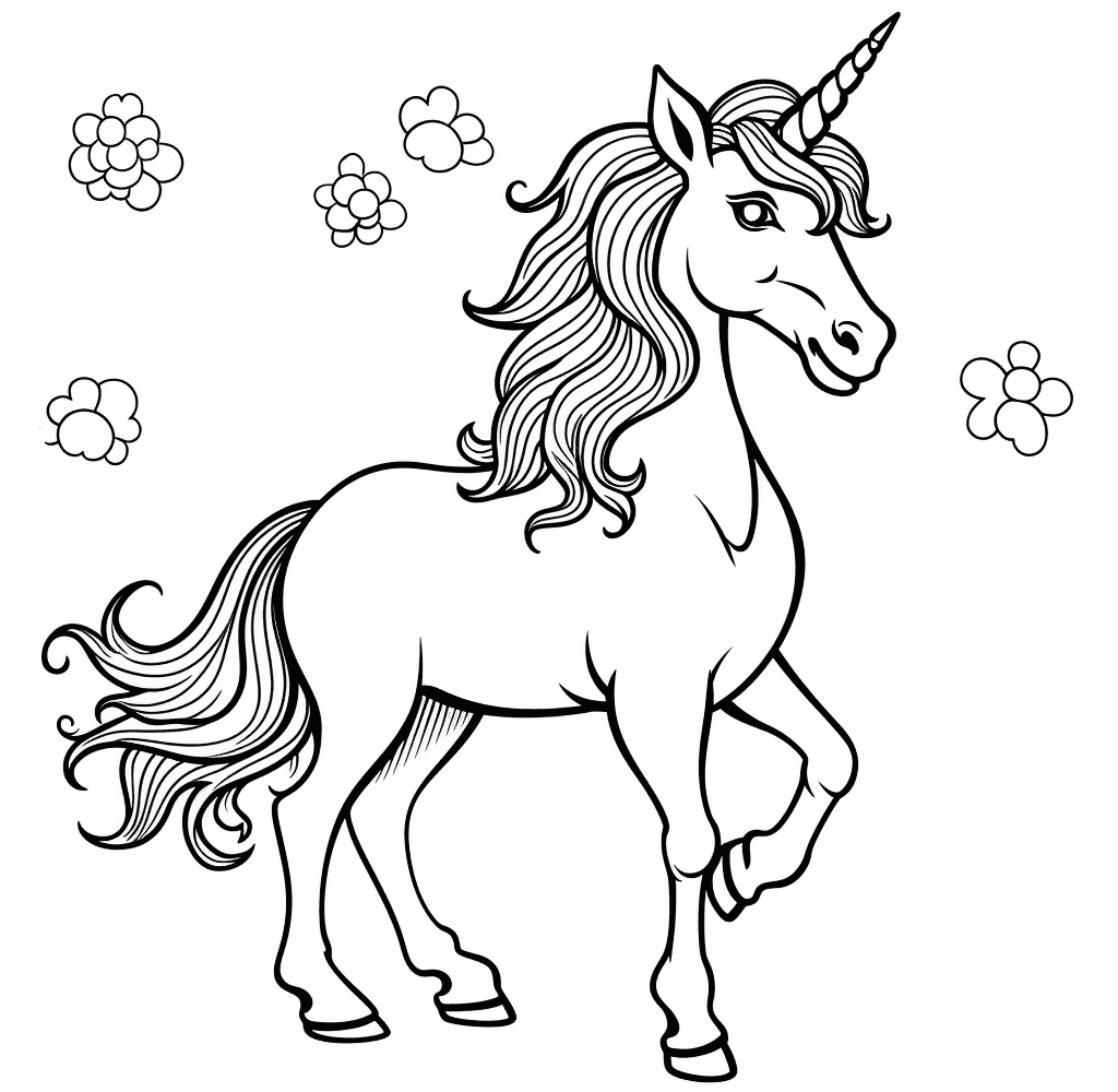 Desenho de Unicórnios para imprimir