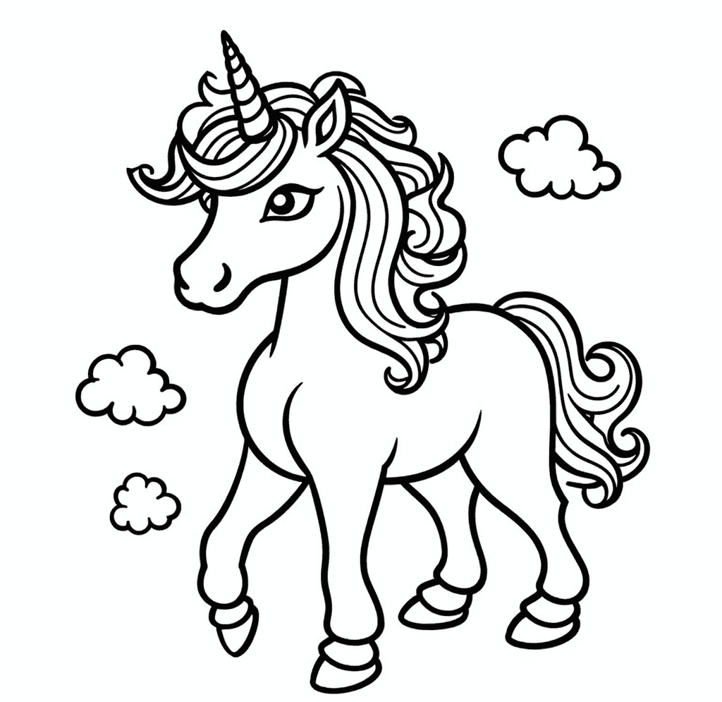 Desenho de Unicórnios para imprimir
