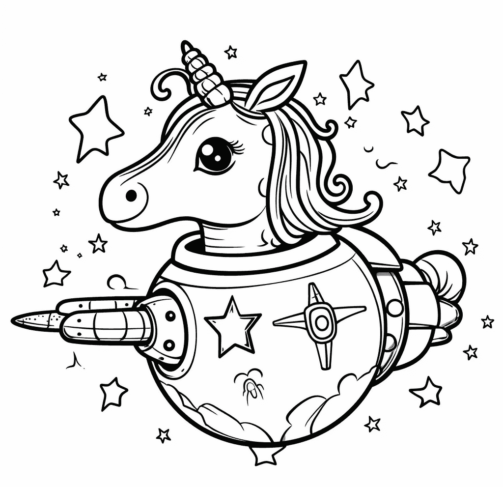 Desenho de Unicórnios para imprimir