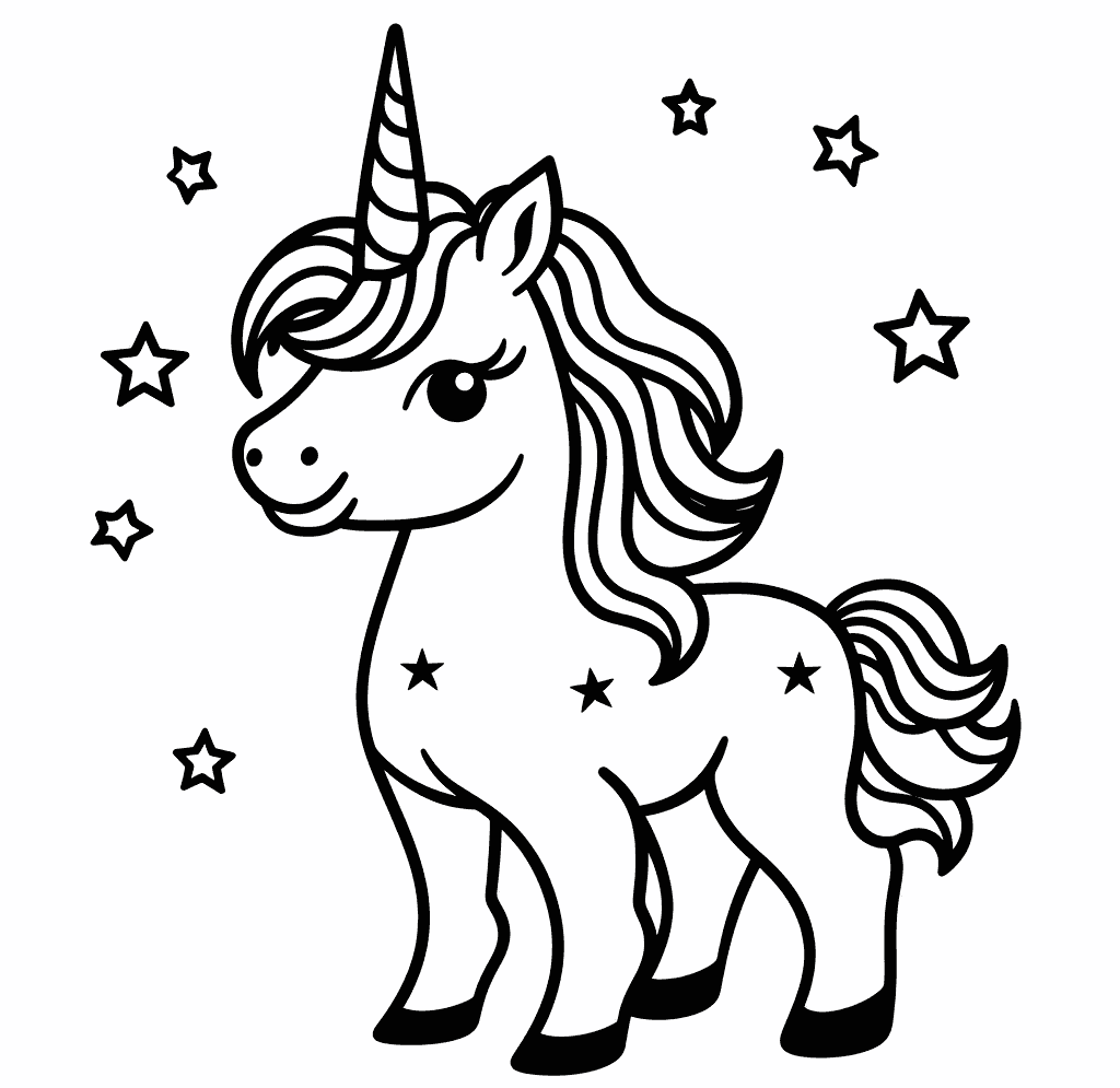Desenho de Unicórnios para imprimir