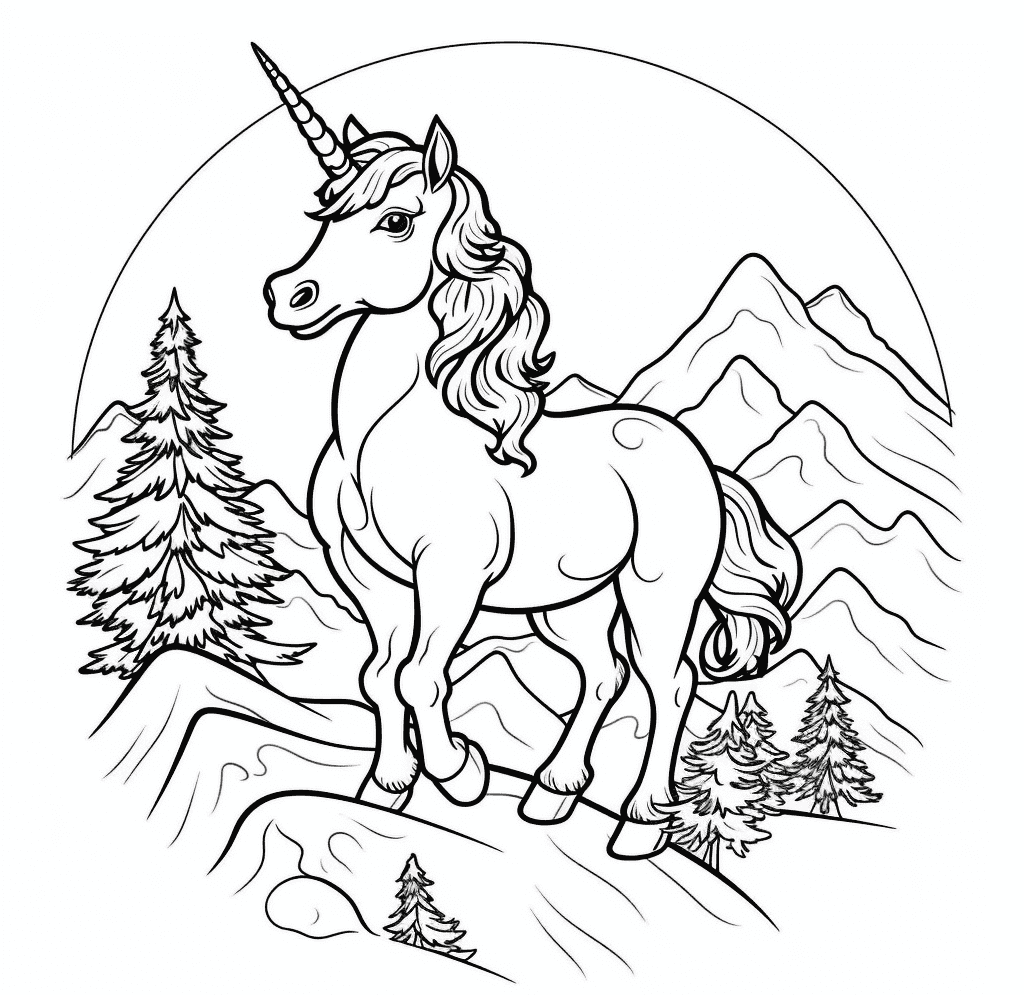 Desenho de Unicórnios para imprimir