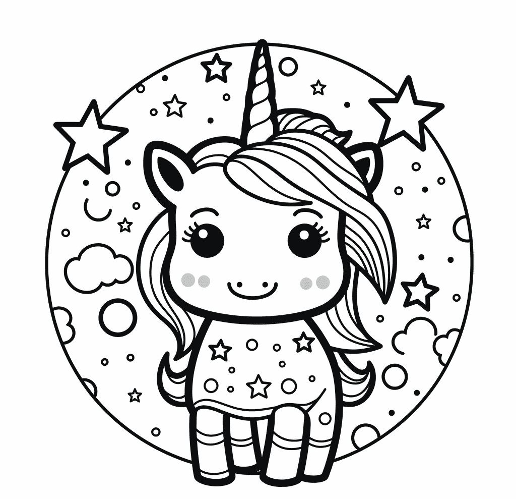 Desenho de Unicórnios para imprimir