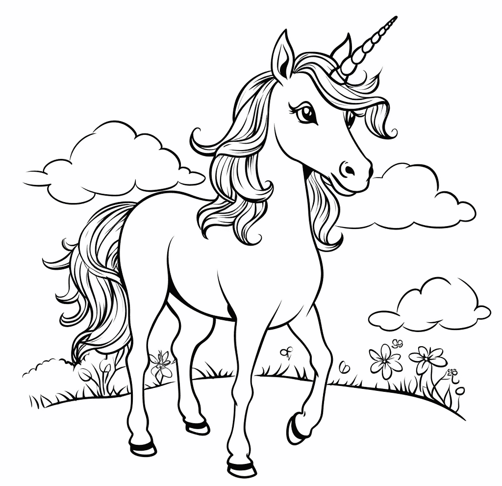 Desenho de Unicórnios para imprimir