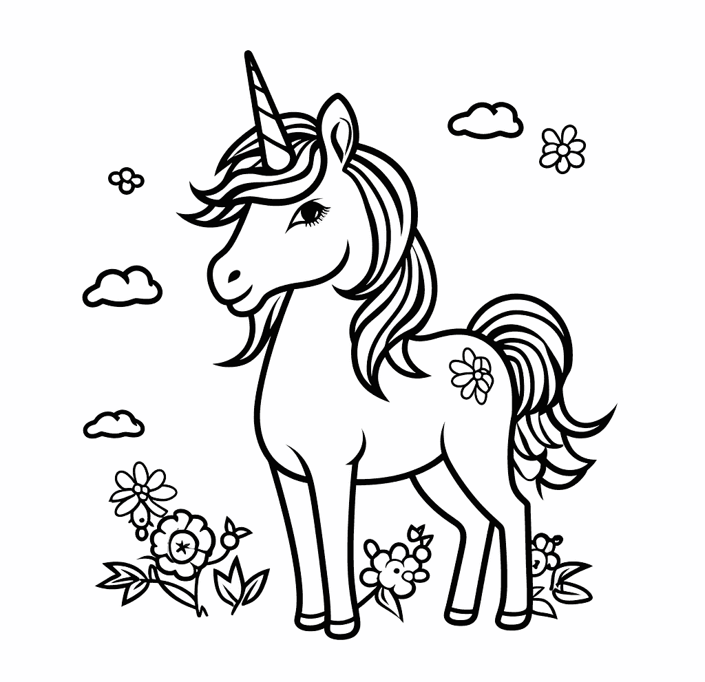 Desenho de Unicórnios para imprimir