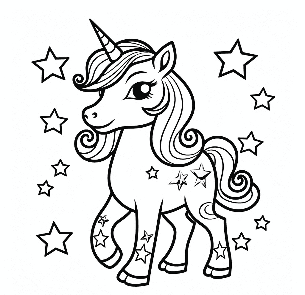 Desenho de Unicórnios para imprimir