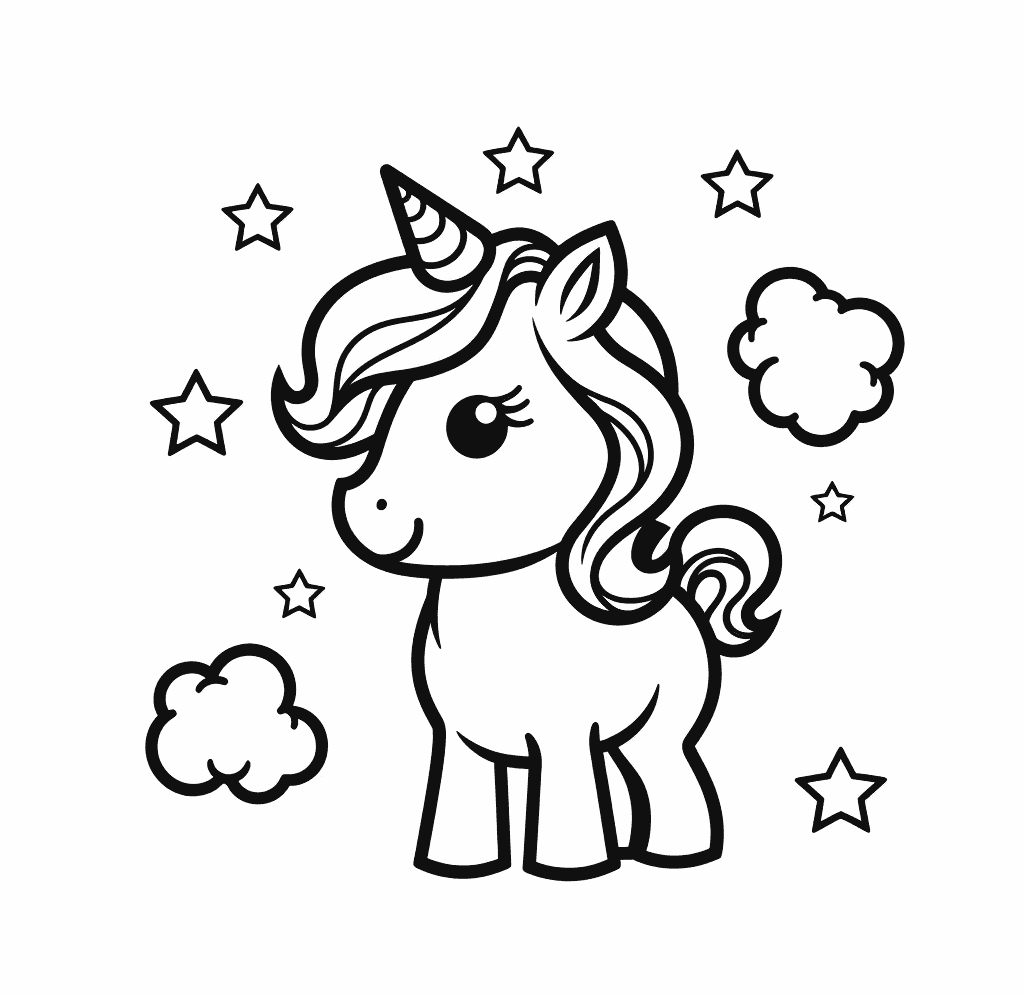 Desenho de Unicórnios para imprimir