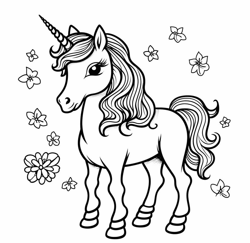 Desenho de Unicórnios para imprimir