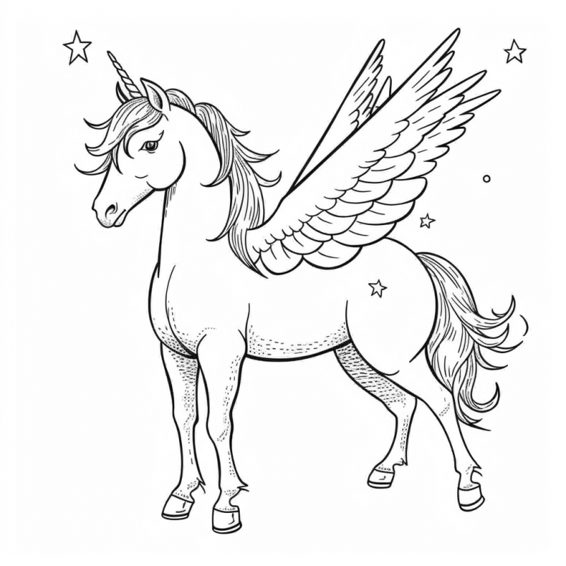 Desenho de Unicórnios para imprimir