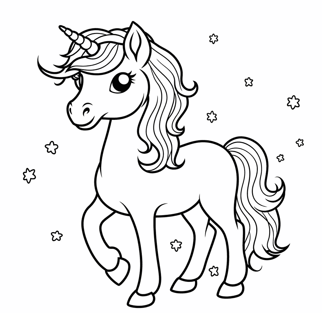Desenho de Unicórnios para imprimir