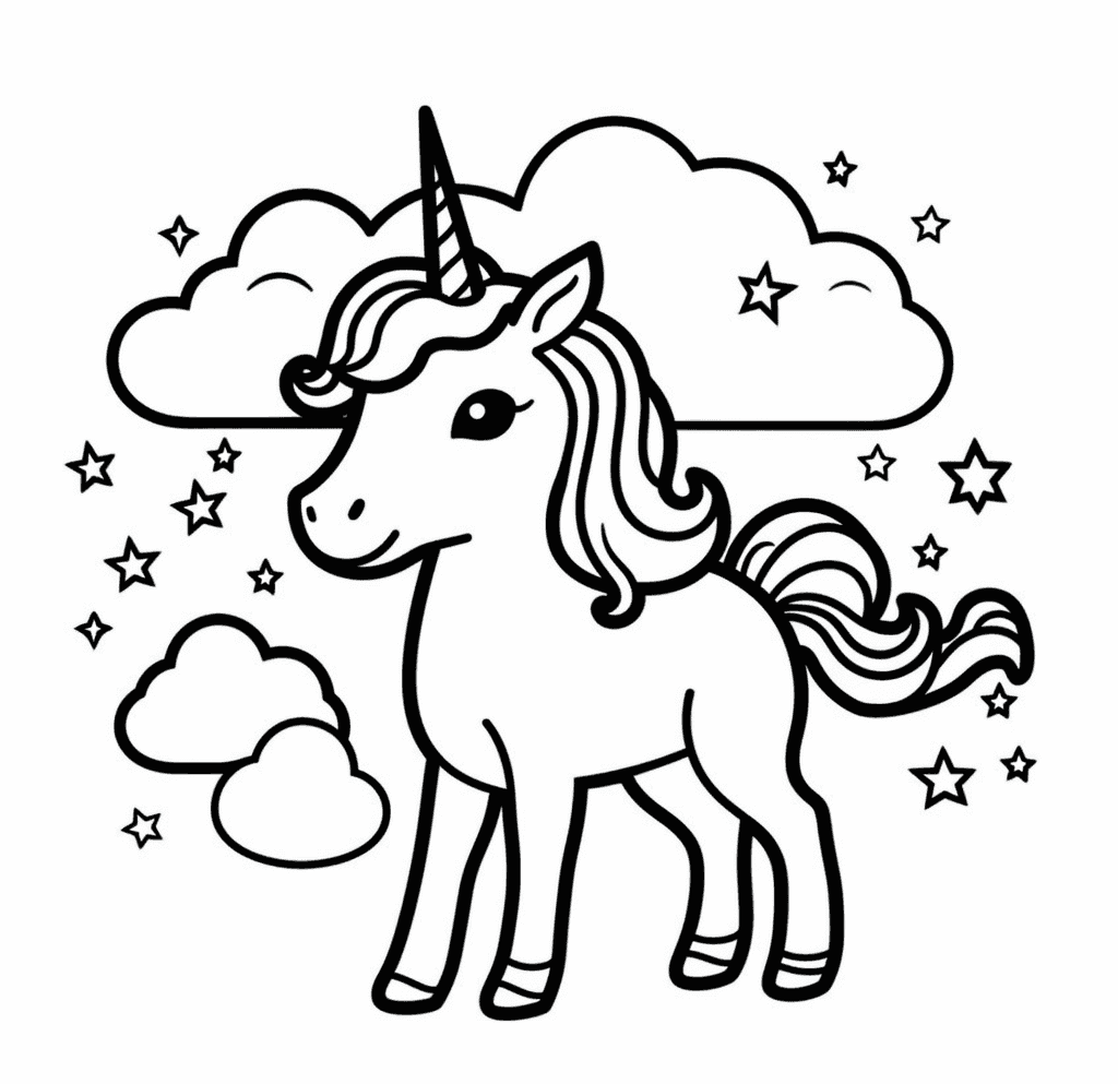 Desenho de Unicórnios para imprimir