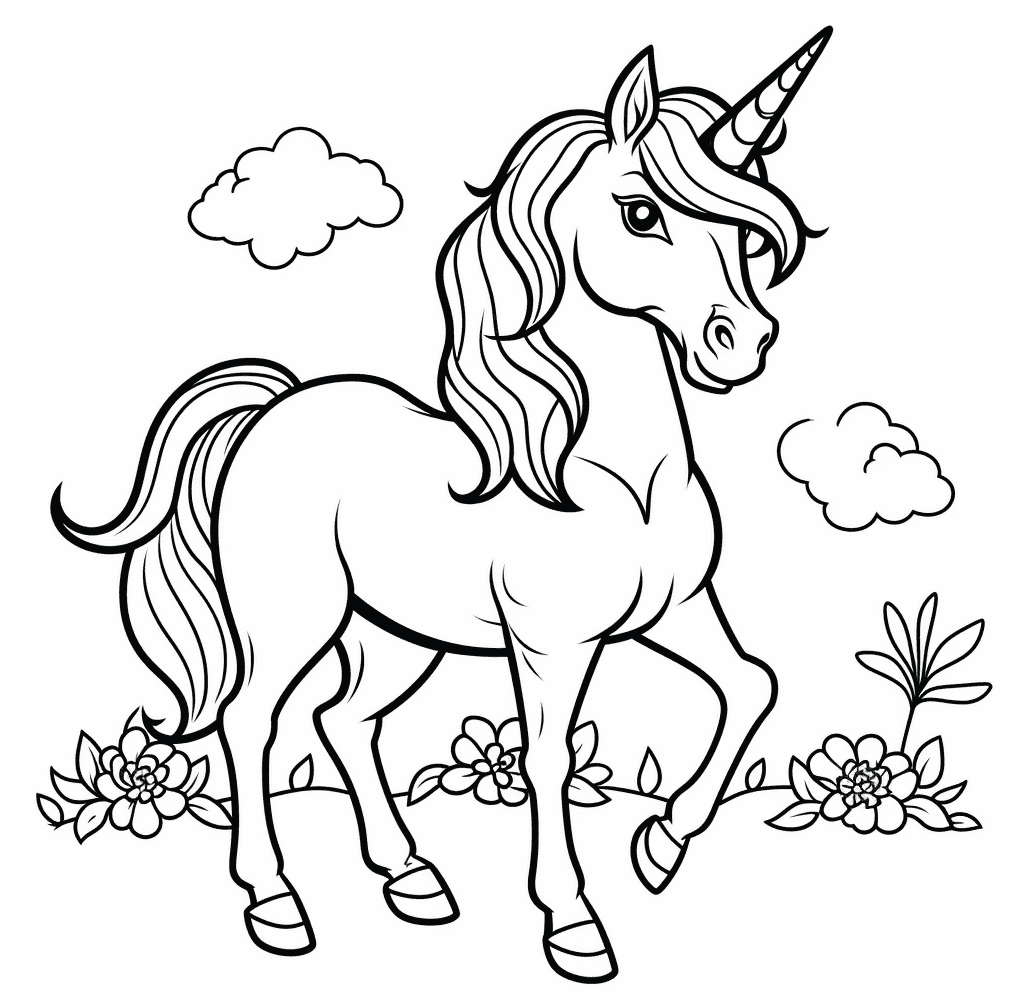 Desenho de Unicórnios para imprimir