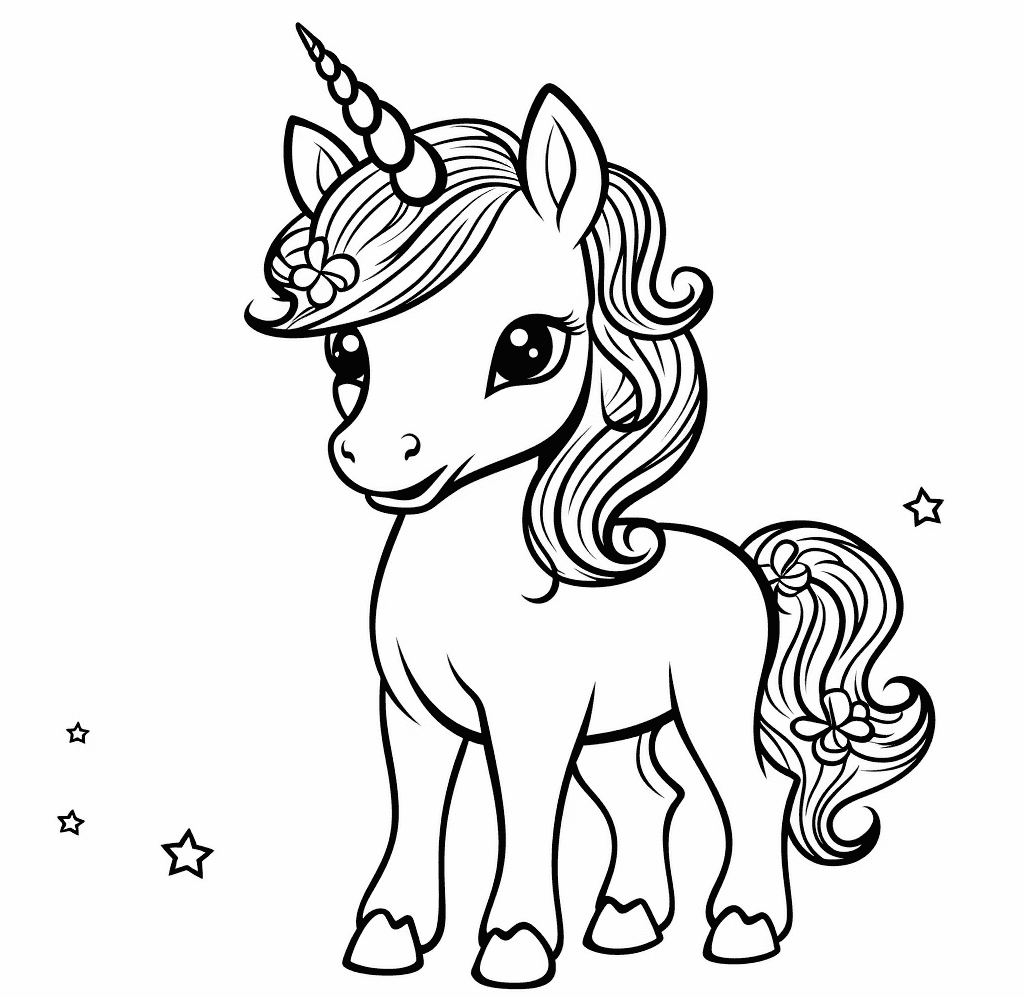 Desenho de Unicórnios para imprimir