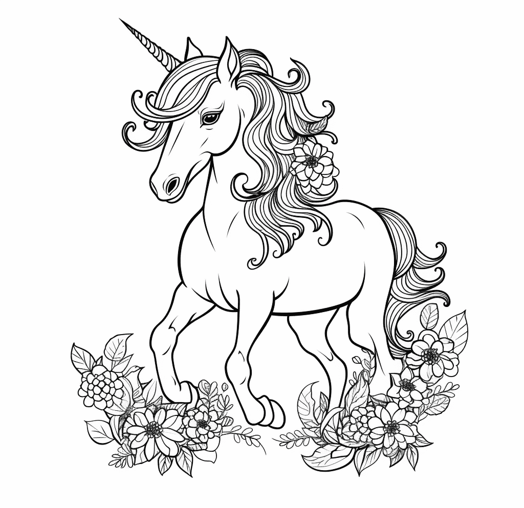Desenho de Unicórnios para imprimir