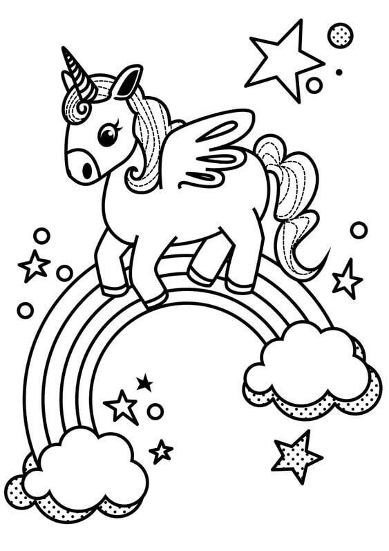 Desenho de Unicórnios para imprimir