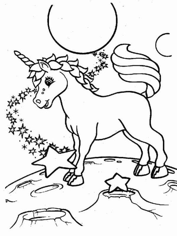 Desenho de Unicórnios para imprimir