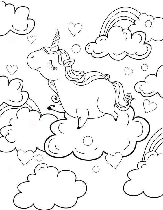 Desenho de Unicórnios para imprimir