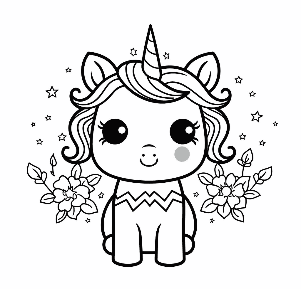 Desenho de Unicórnios para imprimir