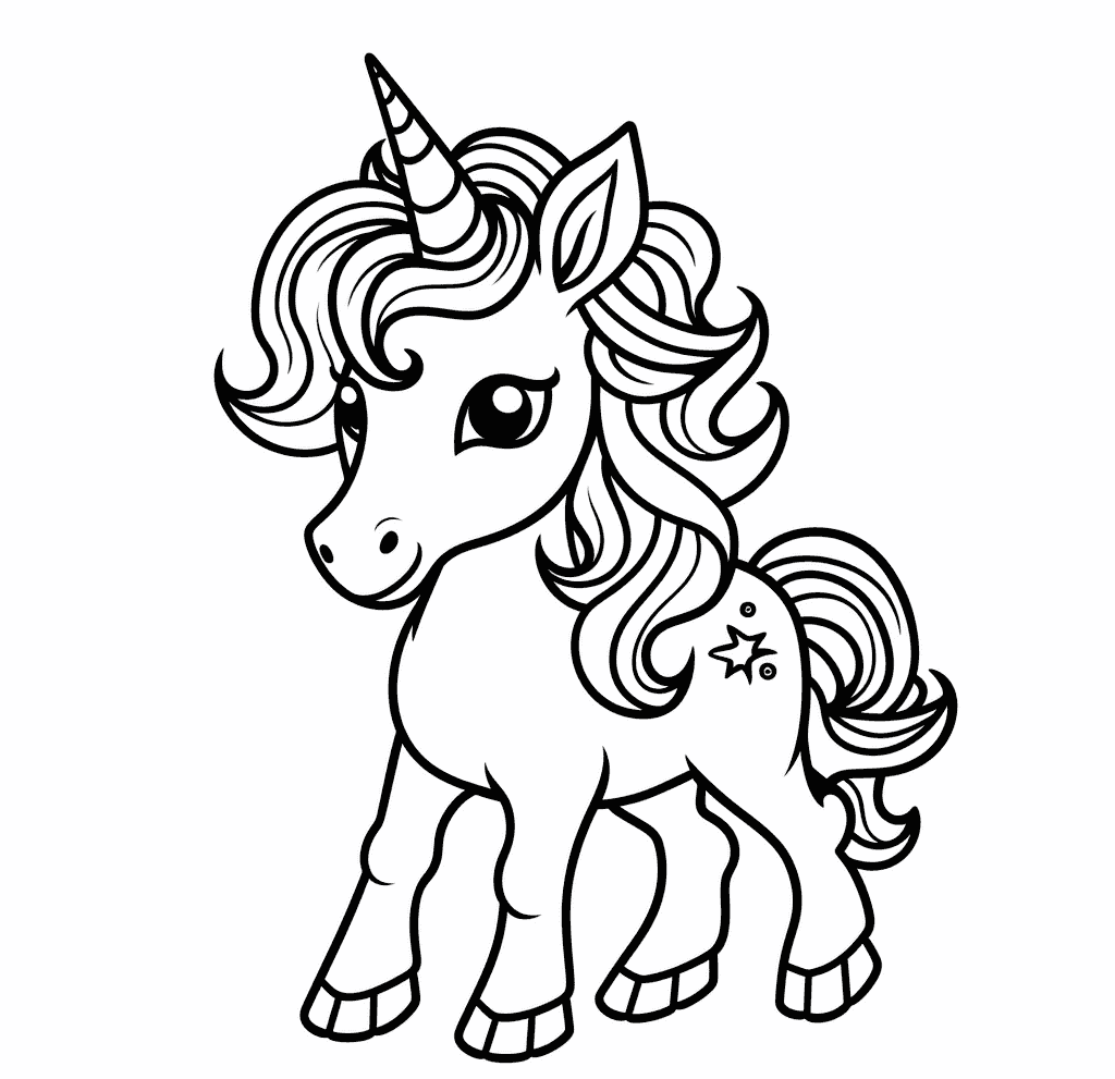 Desenho de Unicórnios para imprimir