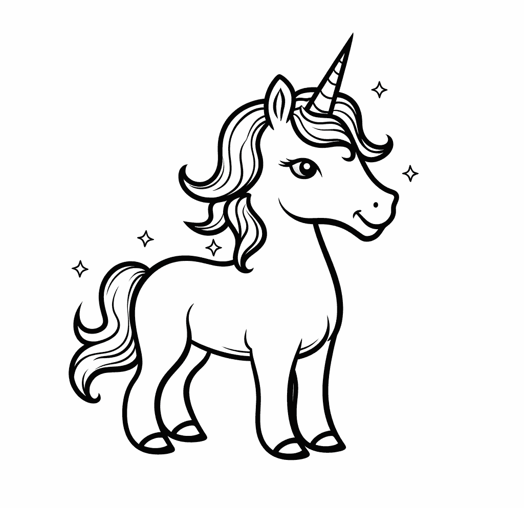 Desenho de Unicórnios para imprimir