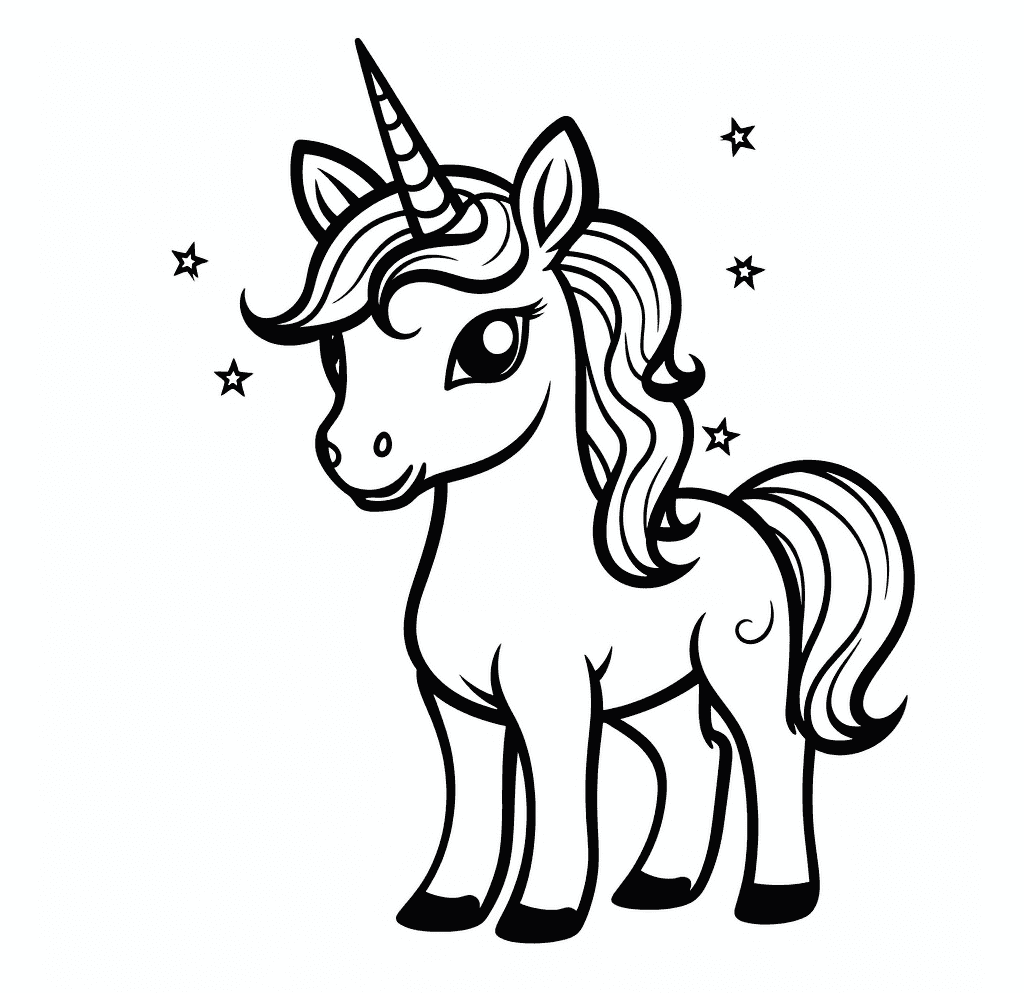 Desenho de Unicórnios para imprimir